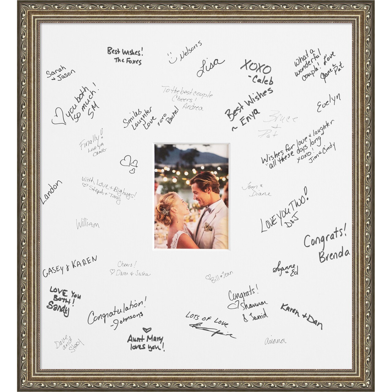 Parisian Signature Mat Picture Frame, Photo Frame Wedding Guest Book Alternative, Autograph Picture Mat for Signature Board, Wedding Celebrations Graduations Support Encouragement or Retirement